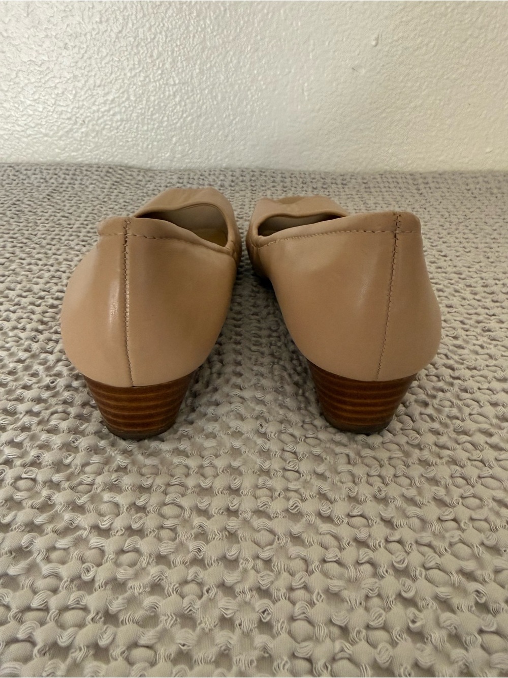 Naturalizer Women's Nude Peep-Toe Wedge Flats size 8.5M - Picture 5 of 8